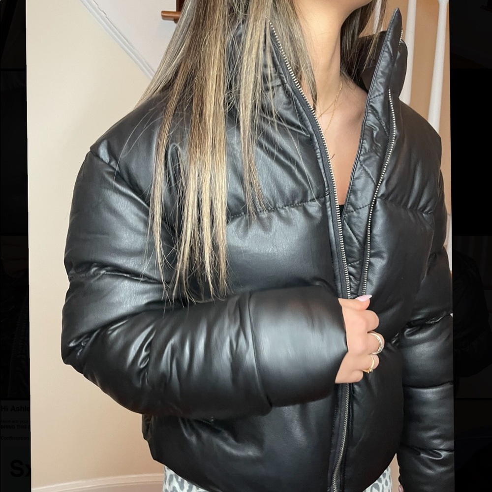 Faux Leather Puffer